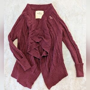 Hollister Cable Knit Open Waterfall Cardigan Size M